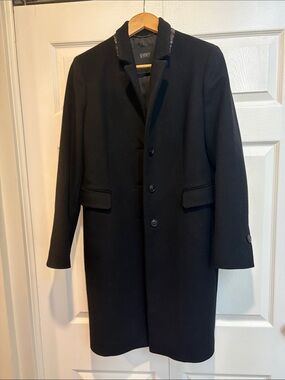 Seventy Black Wool Single-Breasted Pea Coat